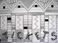 indian ink sketch on paper entitled 'Luna Tickets'